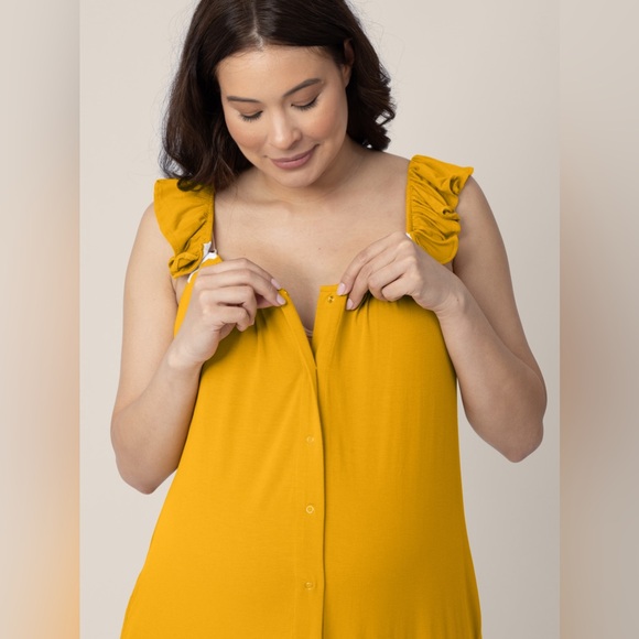 NEVER WORN Ruffle Strap Labor & Delivery Gown in Honey color size XS/S - Picture 7 of 12